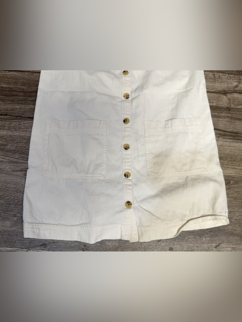 Old Navy Women’s M Tall White Cotton Button Front Sleeveless Dress Pockets - Picture 5 of 13